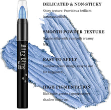 Eyeshadow Pen, Crayon Waterproof Eyeshadow Stick, Shimmer Cream Eye Shadow Pencil, Lasting Waterproof Dark Blue Eyeliner Pencil Create Glitter Eye Makeup (13)