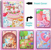 Magic Water Colouring Book,LONTOM 4pcs Reusable Water Painting Books with Water Pen for Kids,Early Education Doodle Mess Free Painting Toys,Learning Gifts for Toddlers Boys Girls Ages 3 Years Plus