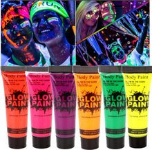 Glow In The Dark Face Paint,UV Face Paint,Halloween Face Paint,Glow Body Paint,Neon Body Paint,Festival Face Paint,Quick Dry Facepaint Halloween,Body & Face Paint,For Party & Halloween&Cosplay (6pcs)