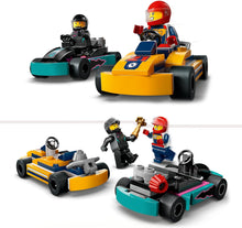 LEGO City Go-Karts and Race Drivers, Racing Vehicle Toy Playset for 5 Plus Year Old Boys, Girls and Fans of Race Car Toys with 2 Driver Minifigures, Small Gift for Preschool Kids 60400