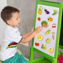 Little World Large Set of 24 Foam Fridge Magnets for Kids 1 year old - Learning Baby Magnets  Fridge Magnets for Toddlers - Kids Fridge Magnets for 2 year old  Fruits and Vegetables Toddler Magnets