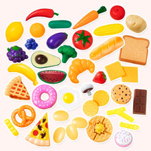 JOYIN 50 Pieces Kids Plastic Play Food Toys, Fake Food, Pretend Kitchen Playset, Toddler Imaginative Development Toys, Fun Educational Game Accessories, Bithday Gifts Party Supplies