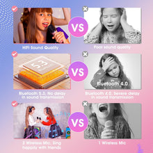 Karaoke Machine 2 Microphones, Toys for 3-10 Year Old Girl Gifts for 3-10 Year Olds Girls Toys Age 3-10, Mini Karaoke Machine Kids Microphone for Kids Karaoke Machines for Girls Birthday Presents