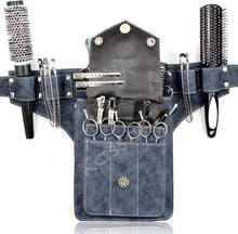 Kassaki Hairdressing Toolbelt Scissor Holster Pouch Bag 10 scissors Holder Stud Belt (Denim Look)