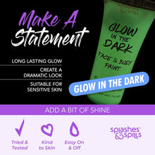 Glow in the Dark Face & Body Paint 10ml  Long lasting luminous green