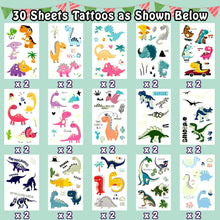 Leesgel 30 Sheets Luminous Dinosaur Tattoos for Kids, Dinosaur Stickers, Dinosaur Gifts Toys for Boys Glow Dinosaur Birthday Decorations Supplies, Dinosaur Game Sweets Party Bag Fillers, 30.0 count