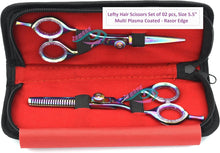 Left Handed Hairdressing Scissors Professional Hair Cutting Scissors Kit/Thinning Shears/Barber Scissor/Hair Scissors -5.5" Texturing Scissor,Thinning Scissors for Men Women