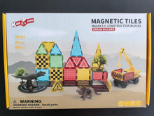 Magnetic Tiles Road Building Blocks - Magnet Crane Car Set for Kids Montessori Preschool STEM Learning Construction Dinosaur Toddler Toys for 3 4 5 6 7 8+ Year Old Boys Girls Christmas Birthday Gifts