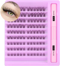 Lash Clusters Kit Mixed Lengths DIY Eyelash Extensions 108Pcs Wispy Natural Looking False Lashes with Lash Bond and Seal Glue Individual Cluster Lashes Pack