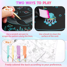 Hovetne 4 Pack Scratch Art for Kids, Magic Rainbow Scratch Art Book Doodle Drawing Papers for Children, Foil Art Handmade Arts and Crafts Educational Toys for 4 5 6 7 8 9 10 Years Old