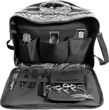 Hairdressing Barber Bag in Snake Salon Equipment Travel Case by Kassaki (Grey Snake Look)