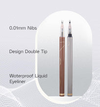 Lvmixwig Eyeliner Waterproof Liquid Eyeliner 0.01 MM Double Tip Lower Eyelash Pencil Smudge proof, Long wearing with Ultra-Fine Tip - Black