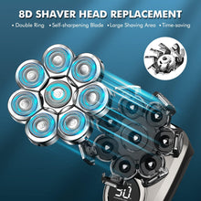 Lovcoyo Shaver Heads Replacement, 8D Blade Replacement Heads, Universal Replacement Blade Head Shaver for Men, Silver, 56.0 grams