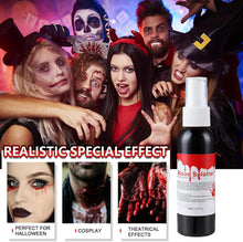 Fake Blood Gel Spray, Halloween Fake Blood Spray, 60ml Washable Red Fake Blood liquid, Halloween Makeup for Vampire Monster Zombie Bride, Cosplay Halloween Party (2PC)