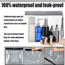 Clear Toiletry Bag - Airport Security Liquid Bag 20 x 20cm TSA Approved, Travel Accessories Makeup Holiday Essentials Luggage for Men Women