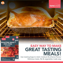SOL 48pk Roasting Bags for Oven Ties Included - 38x25cm Multi-Purpose Cooking Bags for Chicken, Turkey, Meat & Fish - Oven-Safe Turkey Roasting Bags