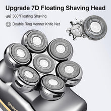 Head Shavers for Men Bald Head Shaver LED Cordless Rechargeable Electric Shavers with 5 Replaceable Grooming Shaving Heads IPX7 Waterproof Grooming Kit with Beard Clippers Nose Trimmer