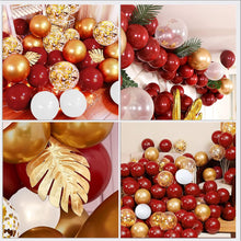 DUGEHO Balloon Arch Kit, 107-Pack Balloon Arch Wreath Kit, Ruby Red and Gold Balloons, Balloon Decorations Birthday Wedding Anniversary Party Graduation