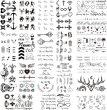 Glaryyears Fake Tiny Temporary Tattoo, 20 Pack Black Sketch Ink Line Small Tattoos Stickers, Various Styles for Fun Party Supplies Vacation on Body Face Hand Wrist