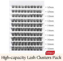 Individual Lashes, 100pcs Cluster Lashes Russian D Curl Eyelash Extension DIY Eyelashes Natural Wispy at Home by Goddvenus