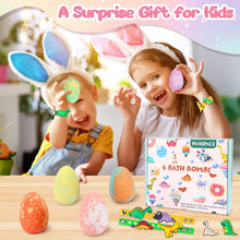 Bath Bombs for Kids, Panspace 6 Pack Dino Egg Kids Bath Bombs with Surprise Inside, Bath Bomb Gift Set with 2 Silicone Bracelets and 6 DIY Dinosaur Shoe Charms for Birthday Christmas