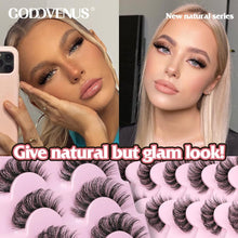 Lashes Natural Look Curly Eye Lashes Strip That Look Like Extensions 16MM Clear Band Fluffy D Curl 3D Short Volume Cat Fake Eyelashes Pack 7 Pairs By Goddvenus