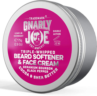 Gnarly Joe Beard Softener and Face Cream - 75 ml - Triple-Whipped Cocoa - Shea Butter, Leave-In - Beard Conditioner Balm - Natural Beard Balm - Beard Cream For Men (Geranium Bourbon and Black Pepper)