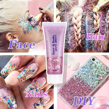 3Pcs Body Glitter Gel,50ml Mermaid Sequins Chunky Glitter Liquid Gel Kit,Chunky Powder Gel for Face Body Eye Hair Nail DIY Art Festival Party Makeup Decoration