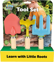 Little Roots  3 Piece Tool Set, Childrens Gardening Tools, Hand Trowel, Fork and Rake, Outdoor Gardening Tools for Ages 3+