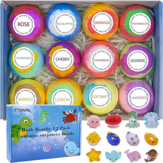 Bath Bomb Gift Set,with Surprise Toys Inside, Organic and All Natural Ingredients Bubble Bath Bombs Fizzes Spa Ideal Birthday Easter Christmas Gift for Boys & Girls (Boys)