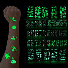 Luminous Tattoos For Kids, 30 Sheets/430pcs Temporary Fake Tattoo Stickers, Glow In The Dark Tattoos for Boys and Girls, Space, Animal, Transportation, Pirate, Ocean, Insect, Princess, Dinosaur