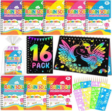 LIKYMO Party Bag Fillers for Kids - Scratch Art Party Bag Fillers Easter Gifts for Kids, Easter Crafts age 4-12 Years Old Girls Boys Birthday Classroom Gifts (16 Rainbow Scratch Notes)