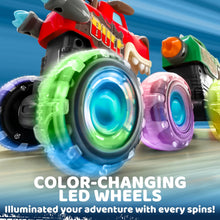 JOYIN 3 Pack Monster Truck Toys for Boy Girl Age 1 2 3 4 5 6, Motion Activated Light-Up Cars, Monster Treads Lightning Wheels, Baby Gift- Pull Back Friction Toy Cars for Kids 1 2+ Year Old Boys