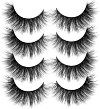 3D Faux Mink Eyelashes Pack, Fake Eyelash Fluffy Volume Natural Cross Lashes Soft Handmade Wispy Eye Makeup