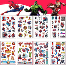 8 Sheets Marvel Avengers Tattoo Stickers, 120+ Superhero Patterns Temporary Fake Face Body Tattoo Stickers for Spider Man Iron Man Hulk Captain America Favors Party Kids Boys School Rewards Gifts