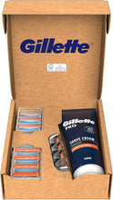 Gillette Fusion5 Regime Set Men, Pack of 10 Razor Blade Refills with Precision Trimmer and Gillette PRO Shaving Cream