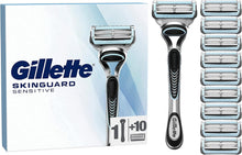 Gillette SkinGuard Sensitive Mens Razor, Shaving Razor for Men with Skin Irritation, 1 Handle, 10 Blade Refills