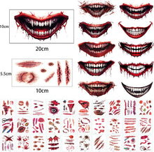 ENYACOS 40 pcs Halloween Fake Scars Temporary Face Tattoos,Halloween Waterproof Makeup Tattoos Kit,Temporary Face Tattoos Stickers Suitable for Halloween Cosplay halloween face stickers