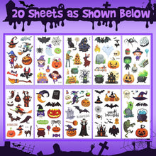 Halloween Tattoos Kids, 20 Sheets 150+Styles Halloween Temporary Tattoos for Kids, Waterproof Fake Tattoos Stickers for Trick or Treat Bag Fillers Kids Halloween Party Supplies 4.7" x 2.7 "