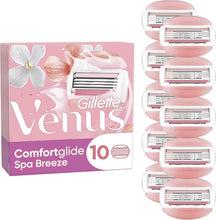 Gillette Venus Comfortglide Spa Breeze Women's Razor Blade Refills, Pack of 10, 3 Built-in Blades for a Smooth, Close Shave That Lasts