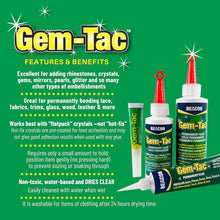 Beacon Gem-Tac 118ml Medium Bottle, Clear Adhesive Gem Glue - Strong Fabric Glue for Jeans & Jackets - Rhinestone glue, Glass Glue - Perfect Art Glue for Embellishing Shoes, Glasses, Gowns & Phones