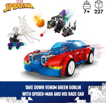 LEGO Marvel Spider-Man Race Car & Venom Green Goblin, Super Hero Building Toys for Boys & Girls Featuring a Spidey Minifigure, plus a Buildable Toy Vehicle and Web-Shooters, Gifts for Kids 76279