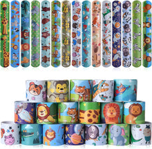 flintronic 30Pcs Slap Bands, Animal Slap Bracelets for Party Bags Fillers, Kid's Party Favors Slap Wrist Bands for Kids Boys Girls, Poppy Slap Band for Birthday Christmas Party Favours - Animal