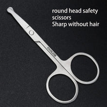 2pcs Stainless Steel Facial Hair Scissors Set Pointed Scissors & Round Tip Nose Hair Makeup Tools Suitable for Men and Women etc. Use at Home or Salon Easy to Carry