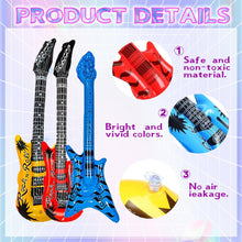 Inflatable Party Props Guitar Inflatable Saxophone Microphone Balloons Fun Musical Instruments Accessories for Pool Birthday Party Supplies Favors Photo Booth Props 80s 90s Carnival Disco Party
