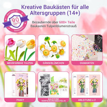 BAKA Flowers Bouquet Toys Building Set with Vase - Artificial Flowers with Tulips and Daisy for Adults, Home Decor, Arts & Crafts, Birthday Gift Idea for Her, Him