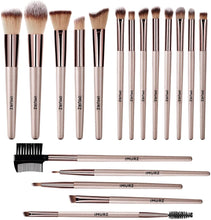 18 Pcs Professional Makeup Brushes Sets Foundation, Blending Powder Blush Concealers contour Eye Make Up Brush with Champagne Gold