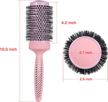 Large Ceramic Round Brush for Blow Drying, 2.9 Inch Professional Roll Thermal Barrel Hairbrush for Women Styling, Blowout,Curling, Blowdry Medium to Long Wavy or Curly Hair -Pink