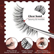 Goddvenus Eyelashes 14 Pairs False Eyelashes Natural Russian Strip Lashes Clear Band Cat Eye Lashes 3D Short Lashes Fluffy Wispy Eyelashes