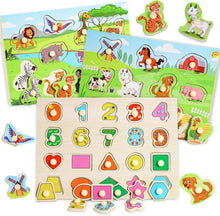lenbest 3 Piecce Wooden Jigsaw Puzzles for Kids - Toys for 2 3 Year Old Boys Girls - Montessori Toys for 1 Year Old - Educational Toys for Toddlers - Learning Toys